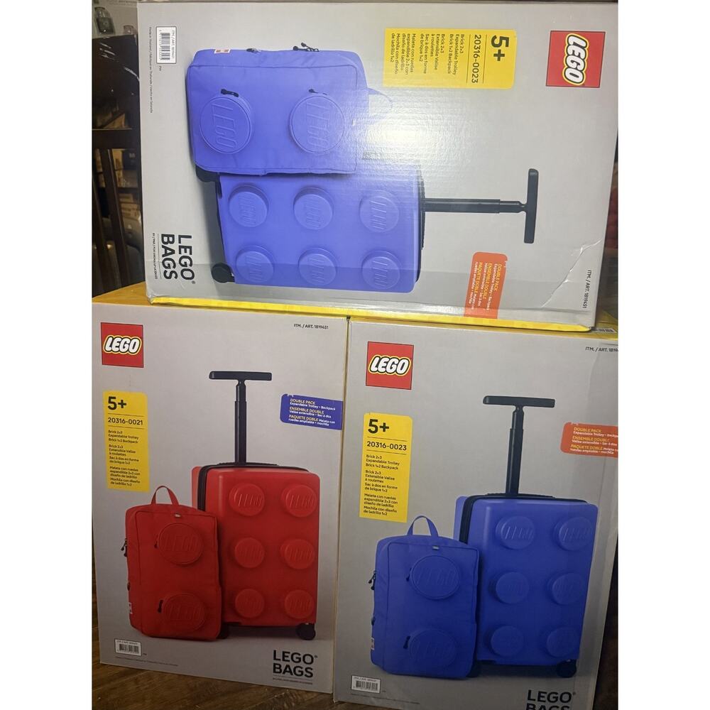 LEGO Kids 2-Piece Red Luggage Set Expandable Trolley & Backpack Travel Bag